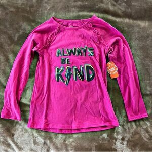 Wonder Nation Girl’s Pink 'Always Be Kind' Long-Sleeved Shirt Size 7